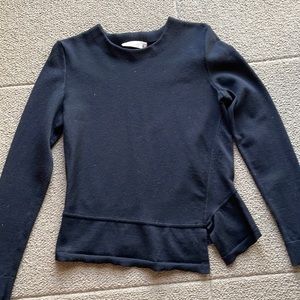 Tory Burch black sweater with front slit